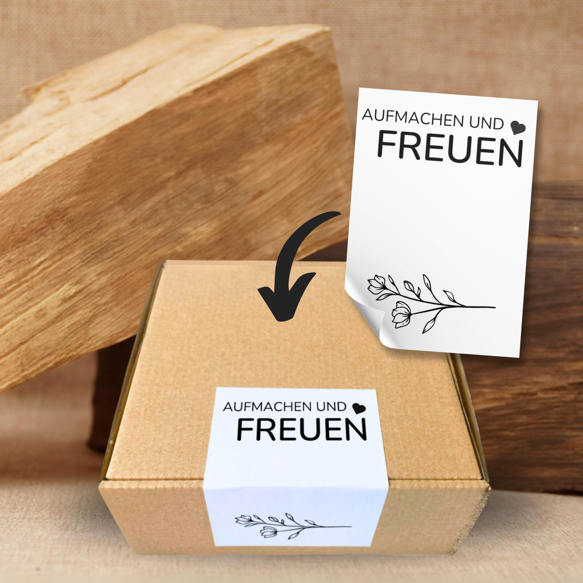 Persönliche Aufkleber / Aufmachen und freuen